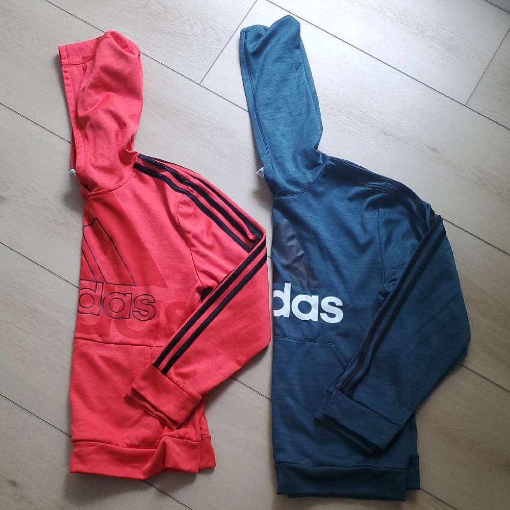 Adidas Kids' Red and Blue Hoodies